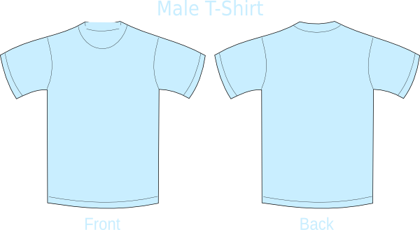 Polo Shirt Clipart Baby Blue - Light Blue Shirt Front And Back (600x329)