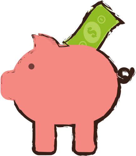 Piggy Bank Money Bill Dollar Sketch - Coin (550x550)