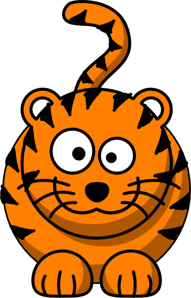 Cartoon Cougar Clipart 6 By Jose - Arthwick Store Cartoon Illustration Of A Smiling Tiger (378x591)