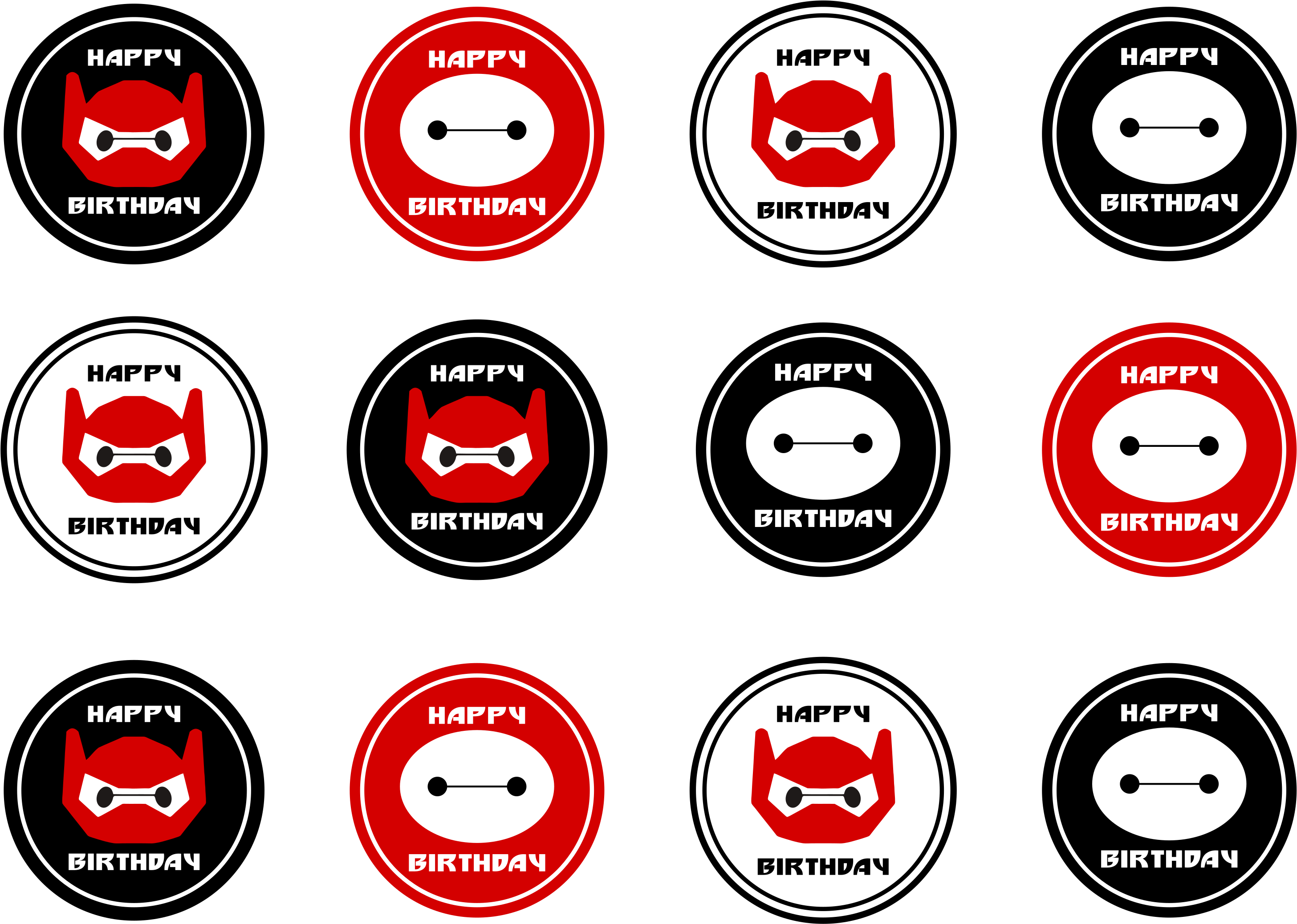 Download Our Big Hero 6 Free Printables Here - Big Hero Cupcake Topper (3300x2550)