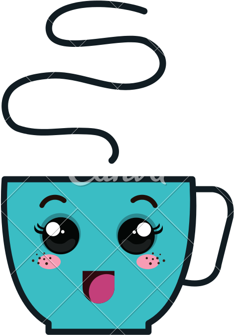 Coffee Cup Kawaii Style - Illustration (800x800)