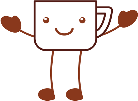 Coffee Cup Kawaii Character Vector Illustration - Cartoon (550x550)
