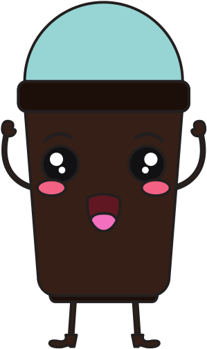 Coffee In Plastic Cup Kawaii Character - Illustration (550x550)