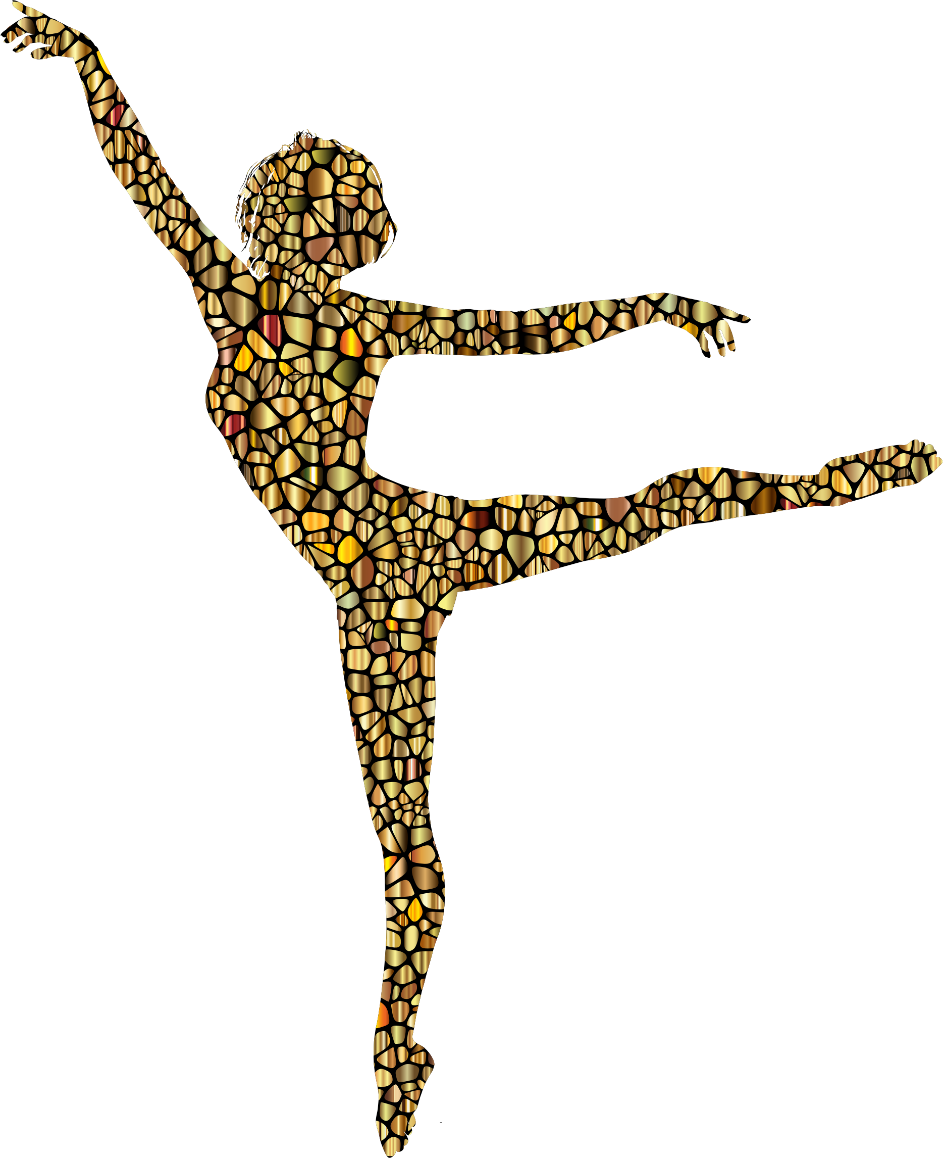 Tiled Lithe Dancing Woman Silhouette 3 - Dancing Silhouette Png (1868x2292)