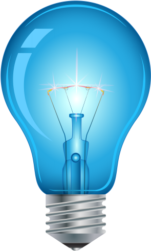 Blue Light Bulb Png Clip Art - Light: Third Grade Science Experiments (300x500)