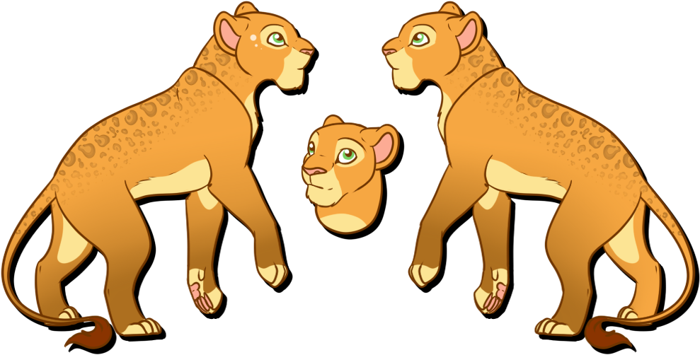 Leopard Spotted Lioness By Danighost - Cartoon (1042x546)