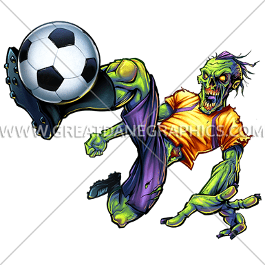 Download Error - Zombie Soccer Kick Baseball Sleeve Shirt (385x385)