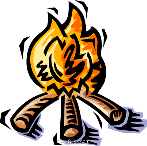 Campfire Royalty Free Vector Clip Art Illustration - Campfire Royalty Free Vector Clip Art Illustration (480x479)