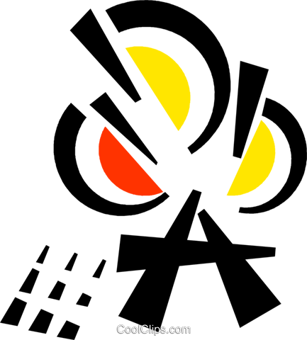 Campfire Royalty Free Vector Clip Art Illustration - Emblem (433x480)