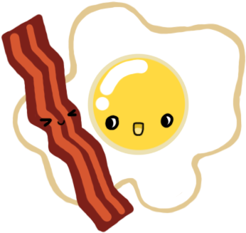 Bacon And Eggs Png Transparent Bacon And Eggs - Kawaii Eggs And Bacon (360x360)