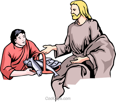 Miracle Of The Loaves And Fishes Royalty Free Vector - Parabolas De La Biblia (480x420)