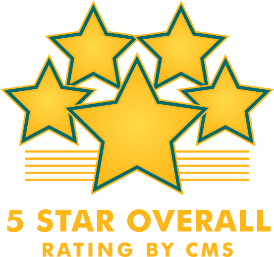Rated 5 Stars Overall By Cms And Recepient Of The Bronze - Rated 5 Stars Overall By Cms And Recepient Of The Bronze (554x600)