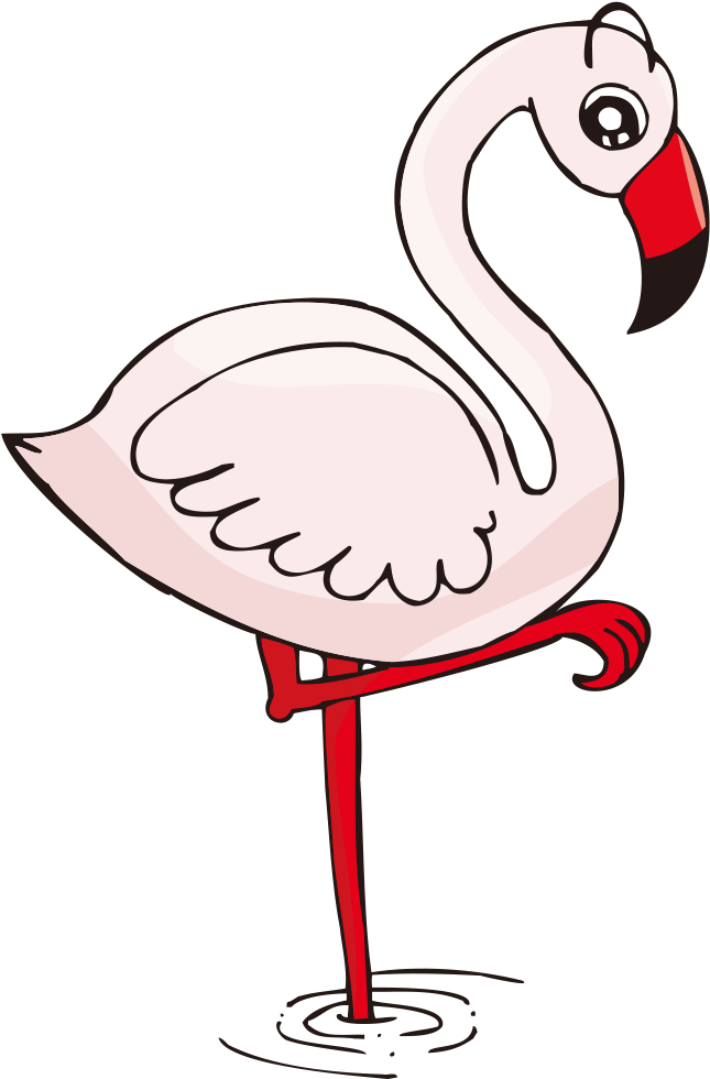 手绘动物鹤 - Cartoon (835x1075)