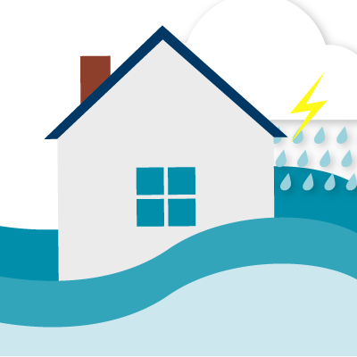 Flood - House On Flood Clipart Png (400x400)