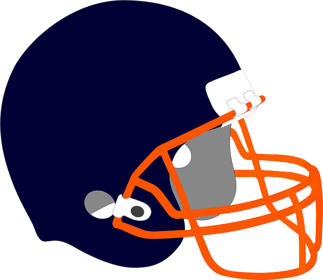 Super Football Stickers Messages Sticker-9 - Blue And Orange Football Helmet (640x555)