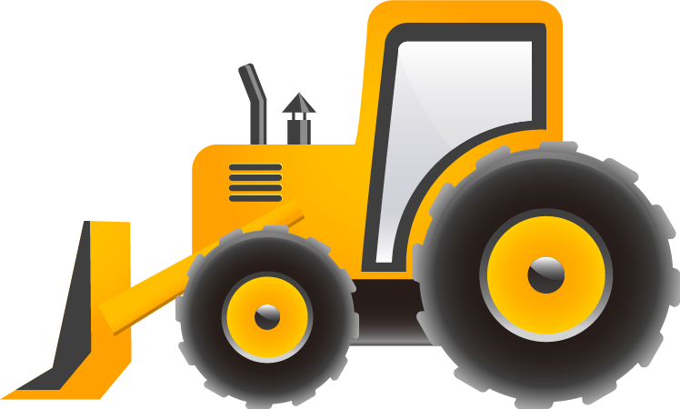 Cartoon Excavator Heavy Equipment - Go To Sleep I Count Tractors, Not Sheep (printed Tractor) (748x450)