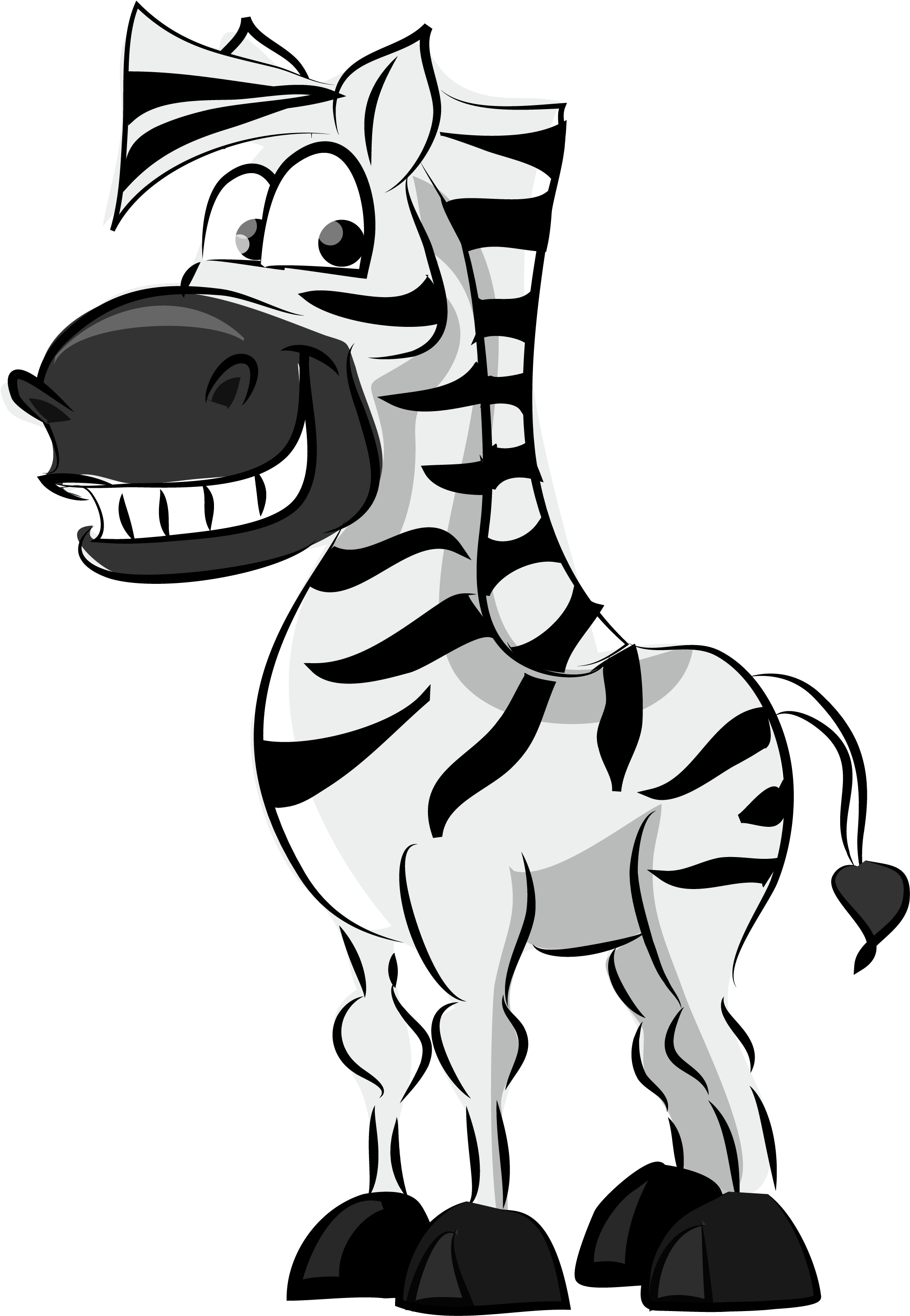 Cartoon Zebra Black And White Illustration - Cartoon Zeepra (3125x3125)