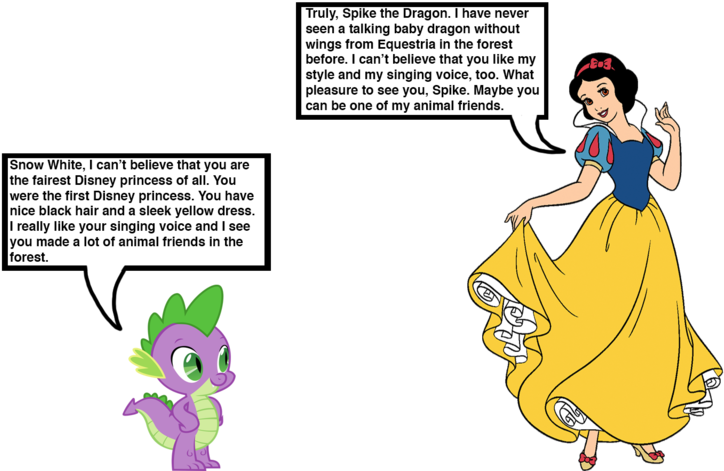 Spike Meets Princess Snow White By Darthranner83 - Snow White (1024x528)