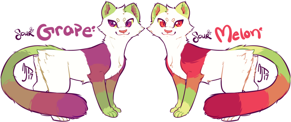 Sour Patch Cat By Clovercoin - Cartoon (1024x442)