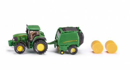 Models Siku John Deere Tractor With Round Baler - Siku John Deere Tractor With Baler (500x500)