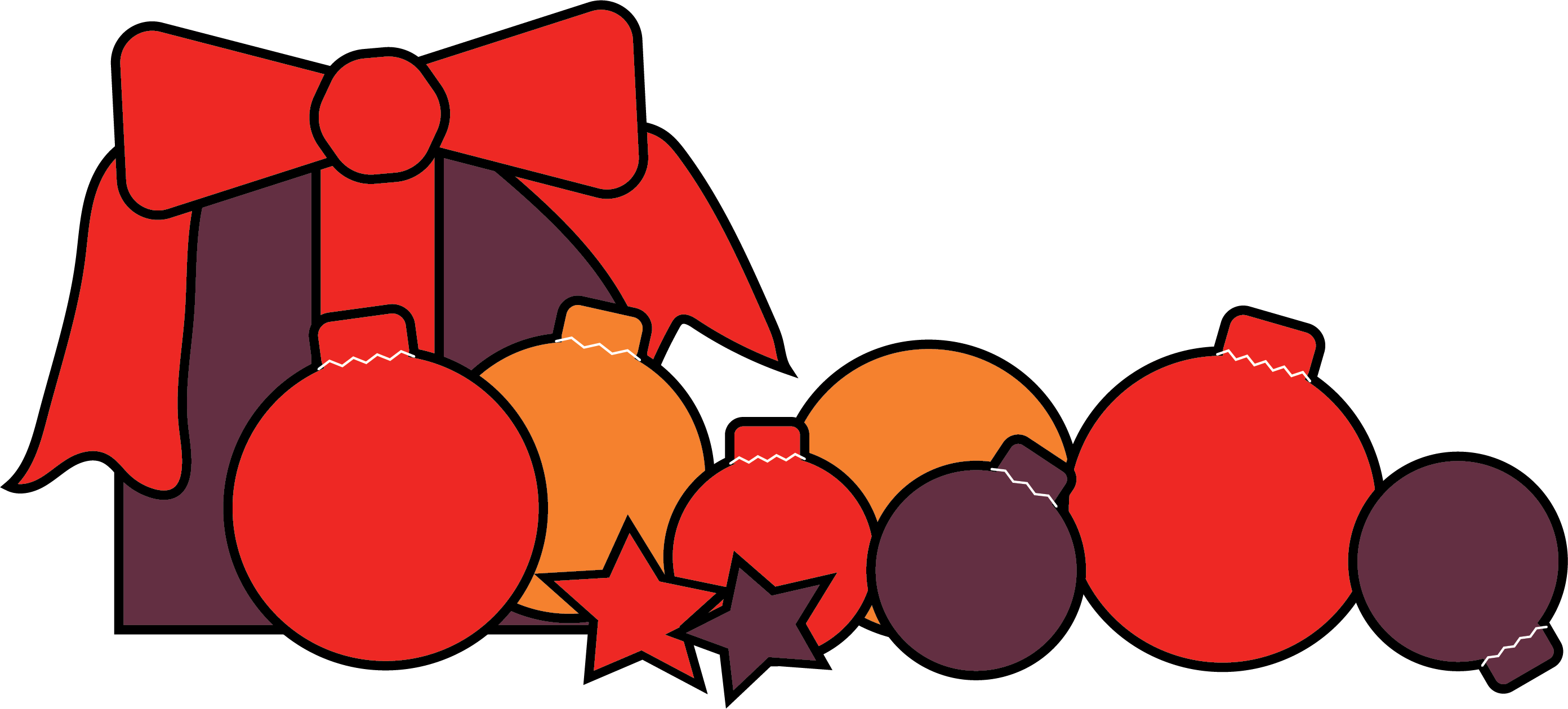 Package And Baubles Illustration - Package And Baubles Illustration (2784x1260)