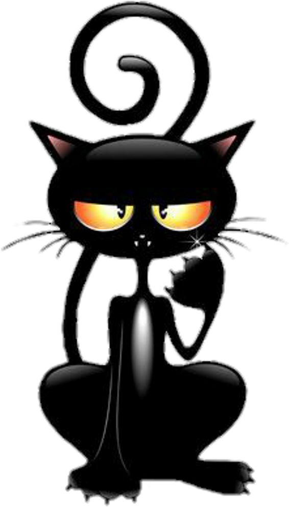 Angry Black Cat Cartoon (1024x1024)