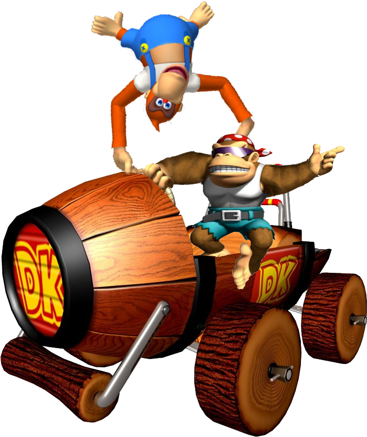 Mario Kart Funky Kong - Mario Kart Double Dash Kart (875x945)