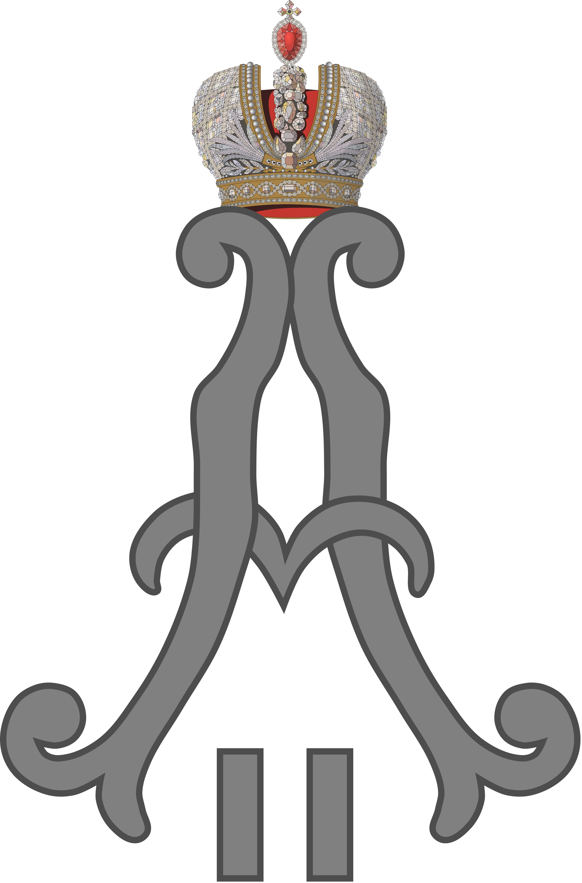 File Imperial Monogram Of Tsar Alexander Ii Of Russia - Imperial Crown Of Russia (2000x3036)
