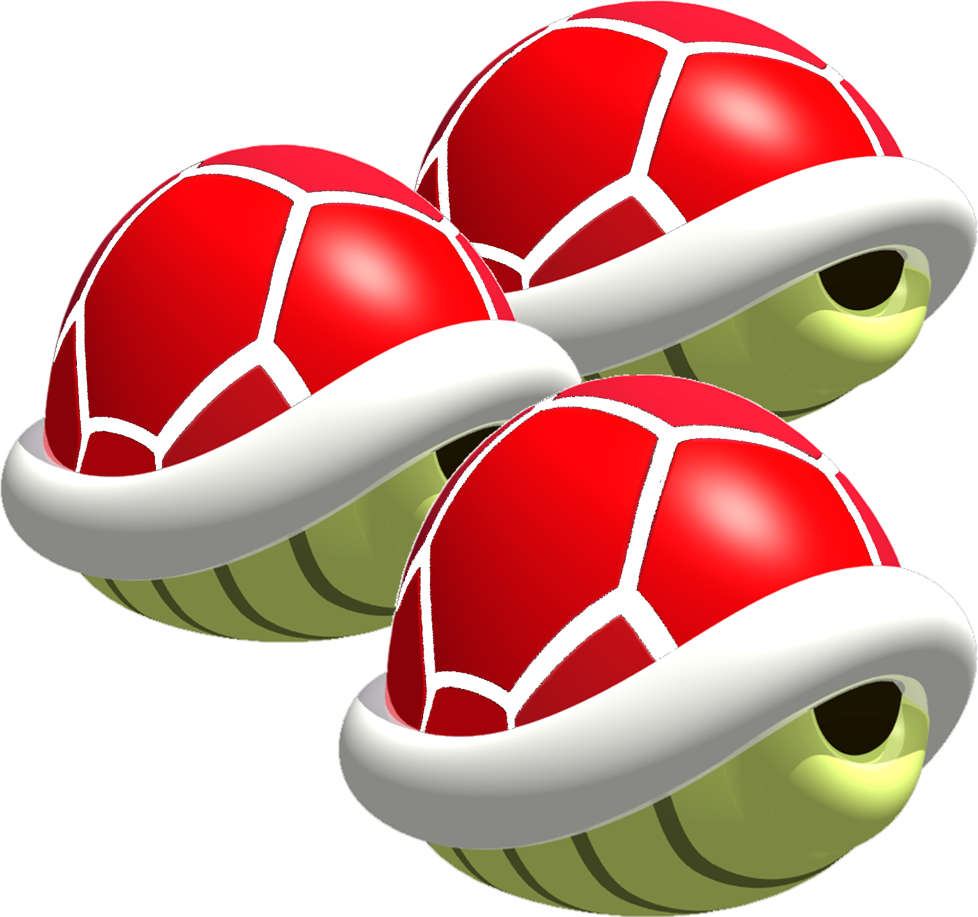 Triple Red Shells - Mario Kart 64 Shell (1951x1834)