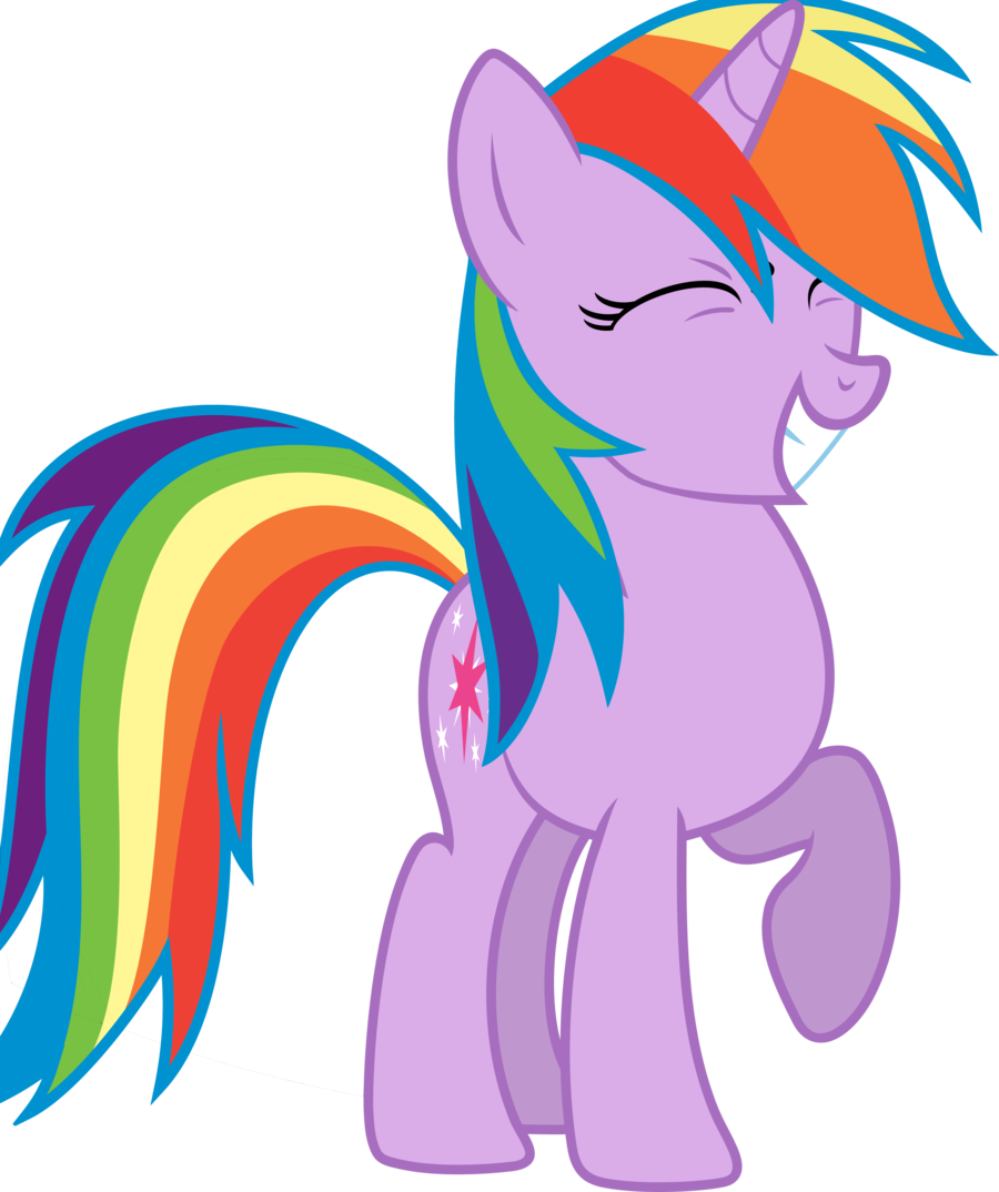 Twilight With Rainbow Mane By Solo128 Twilight With - Cartoon (900x1074)