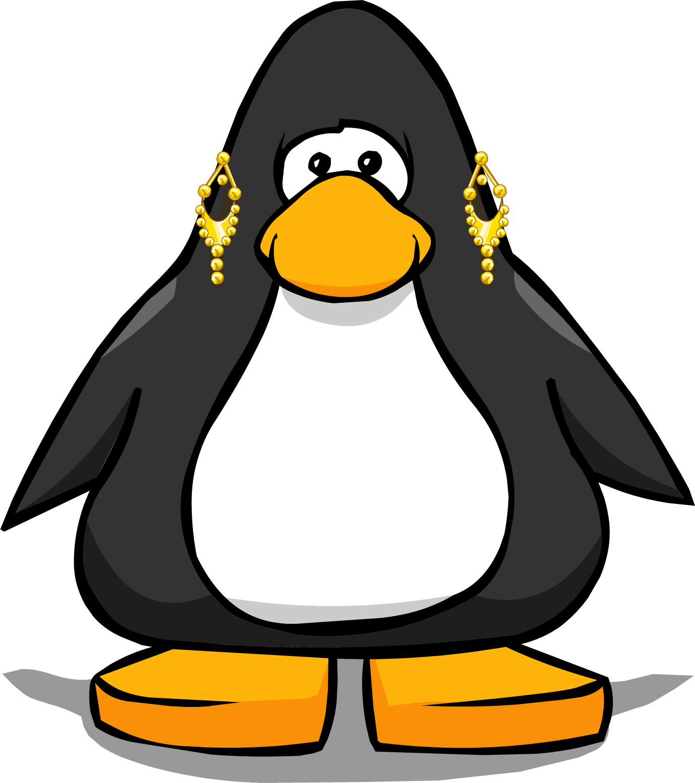 Gold Chandelier Earrings On A Player Card - Club Penguin Boa (1380x1554)
