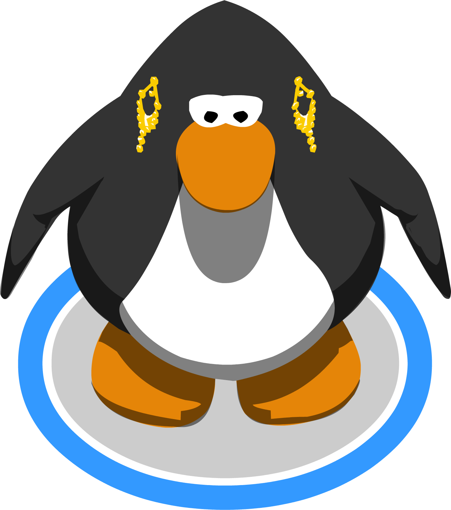Gold Chandelier Earrings In-game - Club Penguin 3d Penguin (1482x1677)