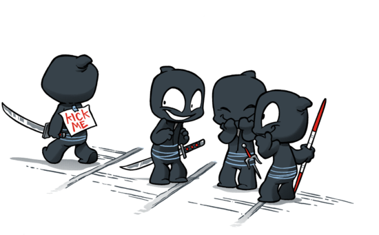 Oblivious Ninja - Bullies - Cartoon (571x476)