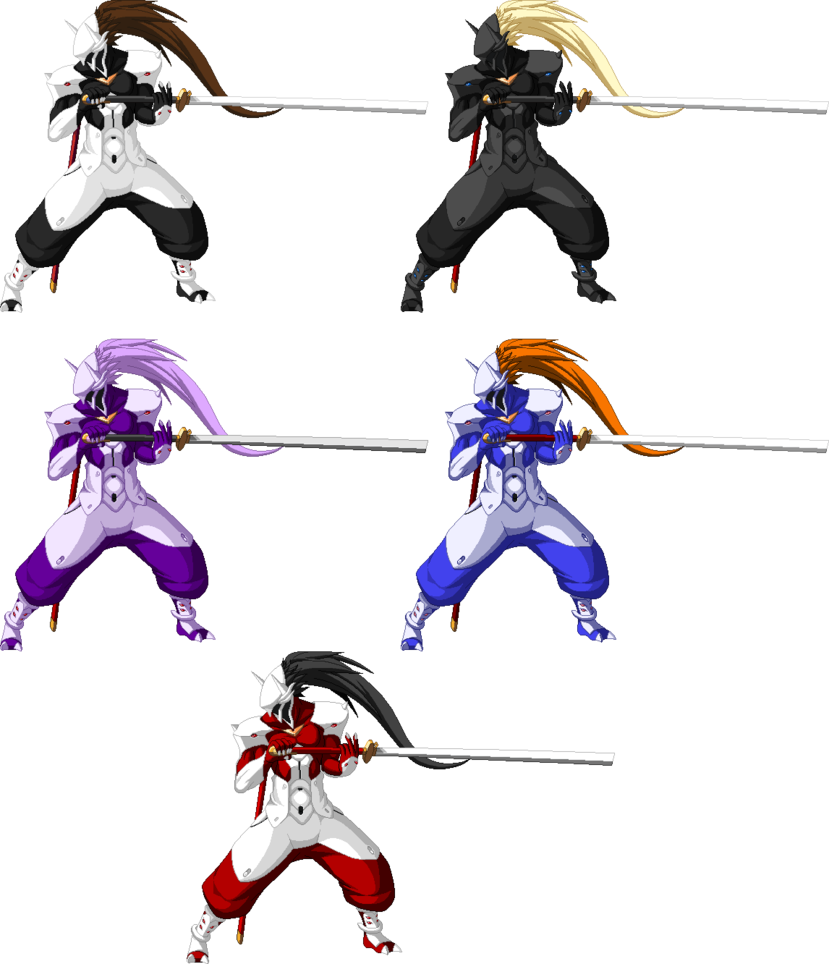 Hakumen Sprite With Ninja - Hakumen Color Palette (829x964)