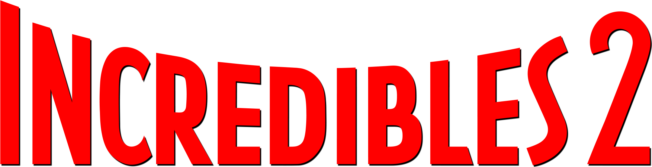 Scroll Down - Incredibles 2 Logo No Background (2453x671)