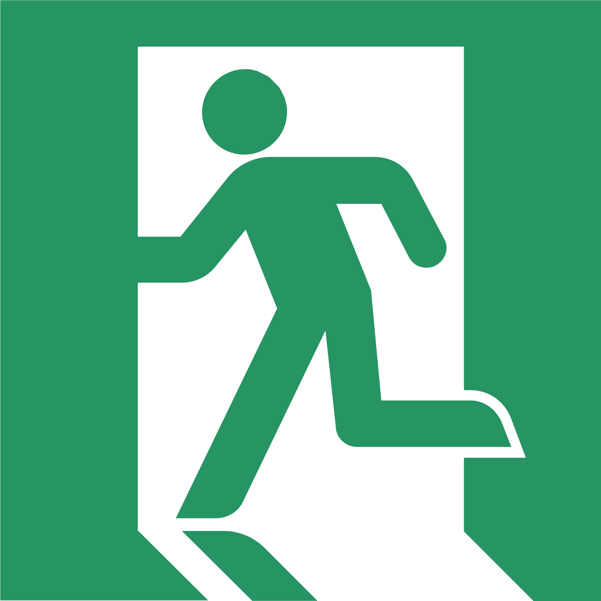 Exit Sign Wikipedia Rh En Wikipedia Org First Aid Symbol - People Leaving Clipart (1200x1200)