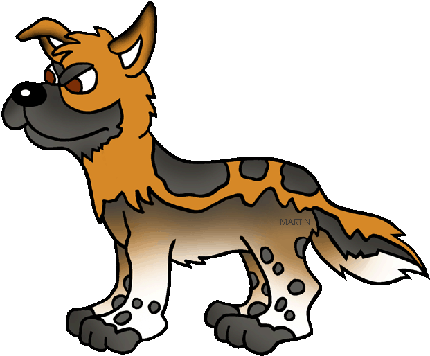 Animals Clip Art By Phillip Martin, African Wild Dog - African Wild Dog Clipart (648x548)