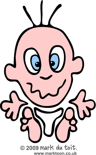 Baby With Crazy Smile Clipart - Crazy Baby Clip Art (311x500)