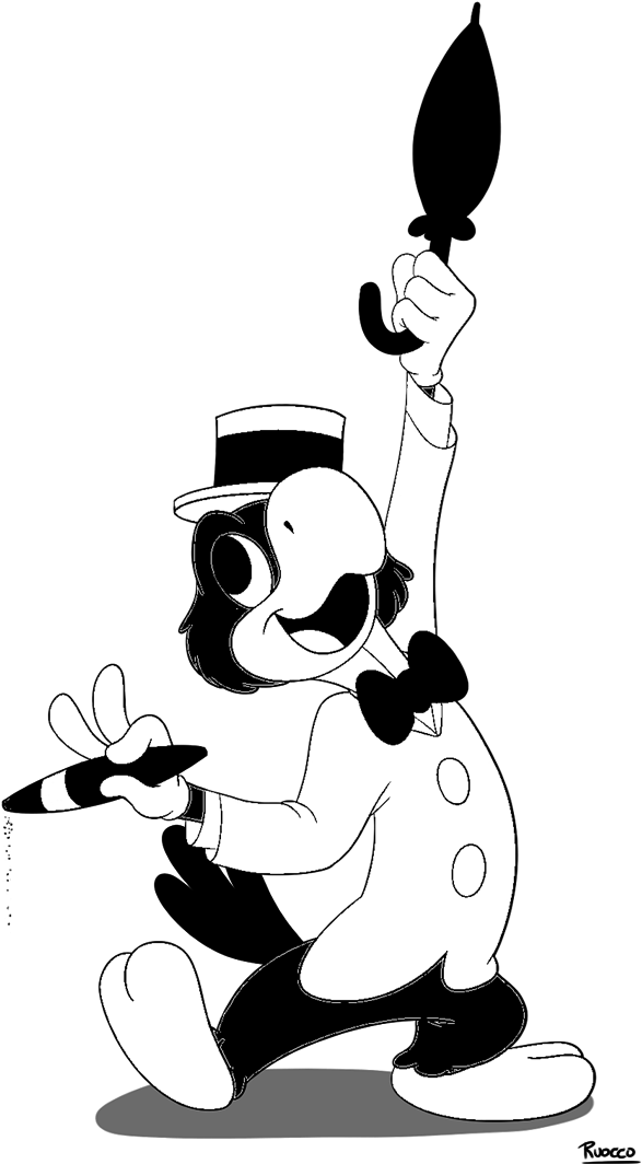 Jose Carioca Black And White - Cartoon (704x1127)
