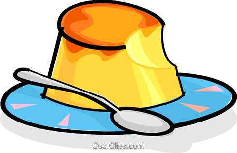 Dessert On A Plate Royalty Free Vector Clip Art Illustration - Clipart Flan (480x311)