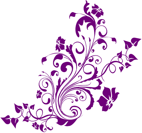 Purple Swirl Clip Art Purple Swirls Clipart 870 726 - Pretty Flower Design Shower Curtain (465x437)