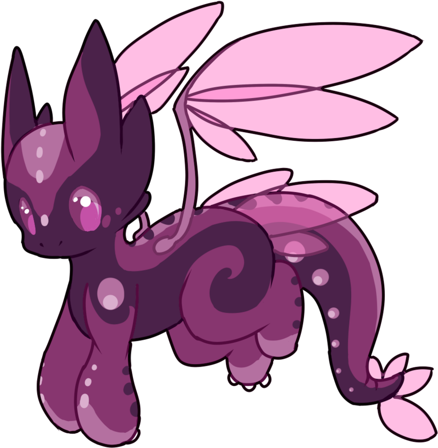 Auction] Purple Swirl Floradragon By Ayinai On Deviantart - Cartoon (894x894)