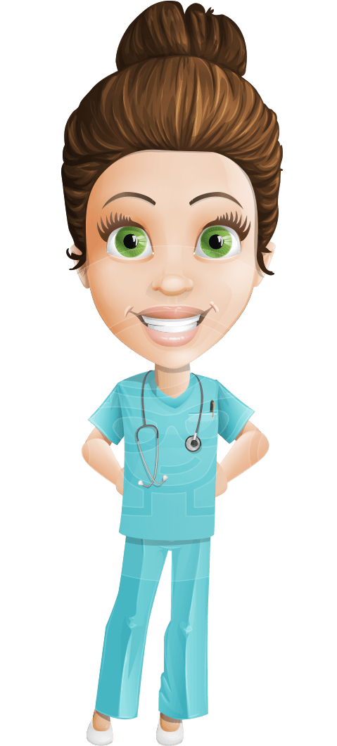 Ashley The Amiable Nurse - Vector Nurse Cartoon Character (691x1060)