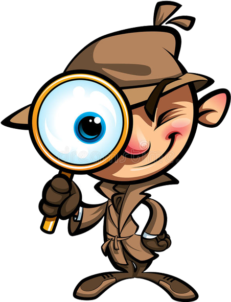 Lenses And Frames - Cartoon Investigator (500x590)