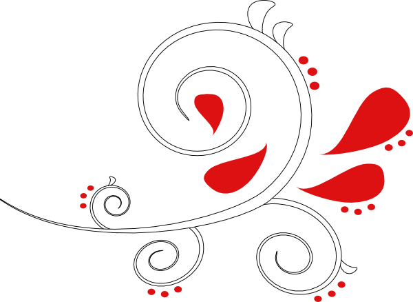 White And Red Paisley Swirl Outline Clip Art At Clker - Gray Swirl Clip Art (600x438)