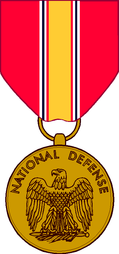 Army Clipart Military Service - National Defense Service Medal Vector (410x875)