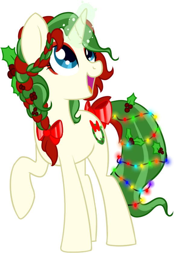 Holly Wreath Since Christmas Is On The Way Here Is - Christmas Pony Mlp Oc (1000x1000)
