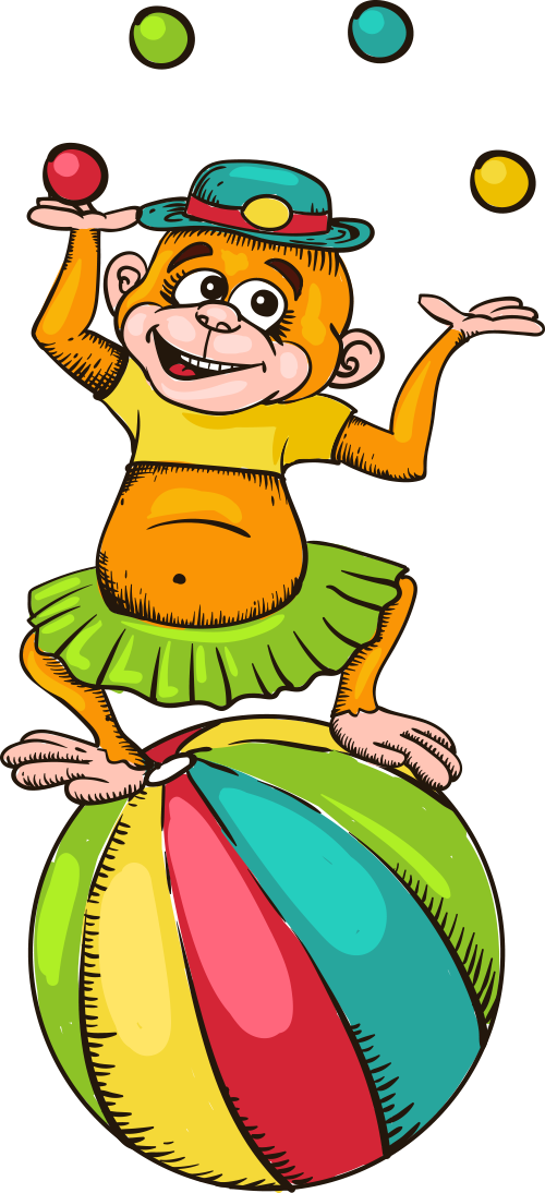 Cartoon Circus Monkey - Cartoon Circus Monkey (500x1094)