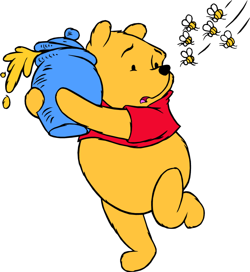 Winnie The Pooh Clipart Png - Winnie The Pooh Honey Pot Bees (860x933)