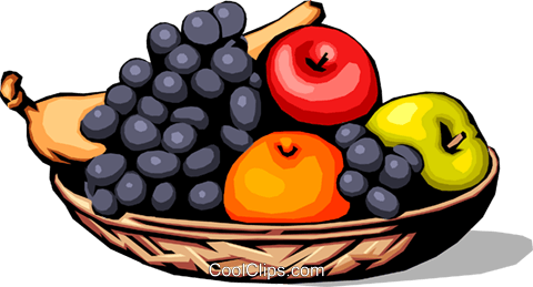 Assorted Fruits In Basket Royalty Free Vector Clip - Fruit Basket Clip Art (480x259)